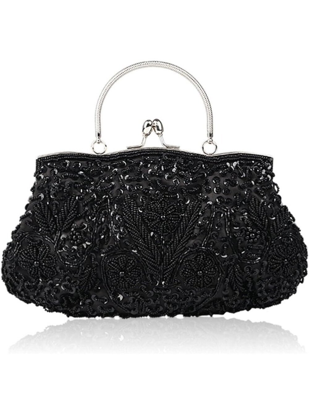 Elegant Beaded Sequin Flower Clutch Bag | Large Evening Purse for Parties